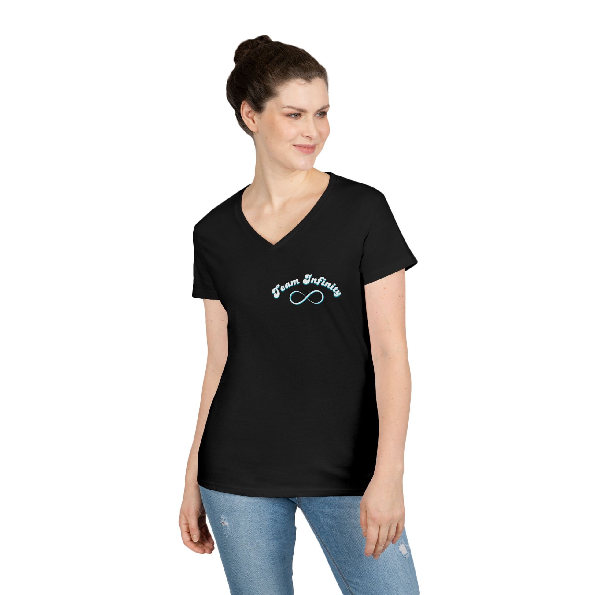 Infinity Team V-Neck T-Shirt, Summer Casual Tee