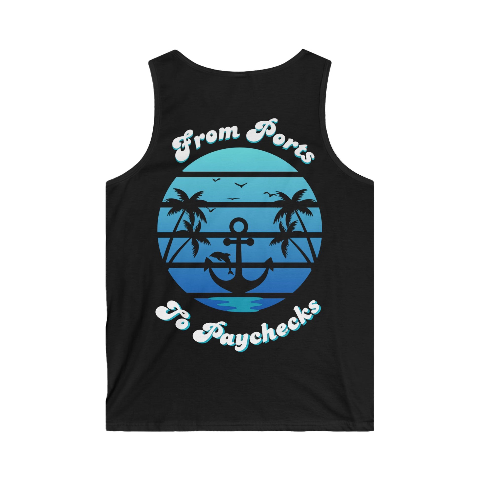 Team Infinity Ports to Paychecks Beach Vibes Men's Tank Top
