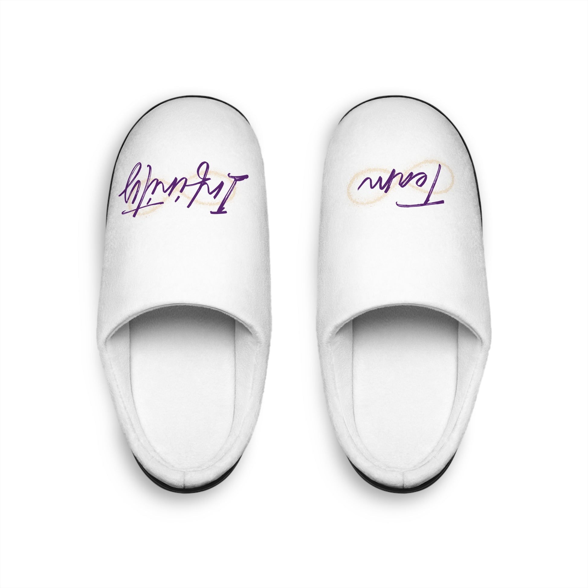 Cozy Women's Indoor Slippers with Stylish Script Design, Perfect for Relaxing at Home or Gifting, Ideal for Holidays and Cozy Nights, [...]